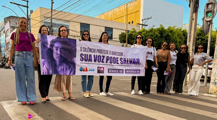 Agosto Lilás: OAB Jequié promove blitz de conscientização pelo fim da violência contra a mulher